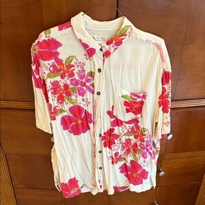 Floral Button-Up Women Top